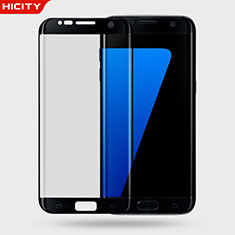 Schutzfolie Displayschutzfolie Panzerfolie Skins zum Aufkleben Gehärtetes Glas Glasfolie 3D für Samsung Galaxy S7 Edge G935F Schwarz