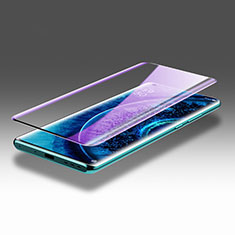 Schutzfolie Full Coverage Displayschutzfolie Panzerfolie Gehärtetes Glas Glasfolie Anti Blue Ray Skins zum Aufkleben Panzerglas F02 für Oppo Find X2 Pro Schwarz