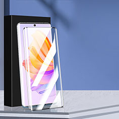 Schutzfolie Full Coverage Displayschutzfolie Panzerfolie Gehärtetes Glas Glasfolie Skins zum Aufkleben Panzerglas F02 für Huawei Honor 60 5G Schwarz