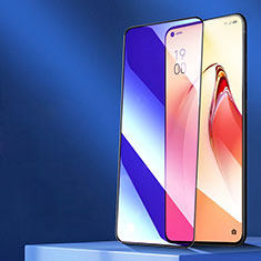 Schutzfolie Full Coverage Displayschutzfolie Panzerfolie Gehärtetes Glas Glasfolie Skins zum Aufkleben Panzerglas F02 für Oppo Reno5 Z 5G Schwarz