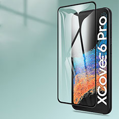 Schutzfolie Full Coverage Displayschutzfolie Panzerfolie Gehärtetes Glas Glasfolie Skins zum Aufkleben Panzerglas F08 für Samsung Galaxy XCover 6 Pro 5G Schwarz