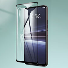 Schutzfolie Full Coverage Displayschutzfolie Panzerfolie Gehärtetes Glas Glasfolie Skins zum Aufkleben Panzerglas für HTC U23 5G Schwarz