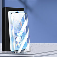 Schutzfolie Full Coverage Displayschutzfolie Panzerfolie Gehärtetes Glas Glasfolie Skins zum Aufkleben Panzerglas für Huawei Honor 80 Pro 5G Schwarz