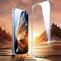 Schutzfolie Full Coverage Displayschutzfolie Panzerfolie Gehärtetes Glas Glasfolie Skins zum Aufkleben Panzerglas U04 für Apple iPhone 15 Pro Max Schwarz