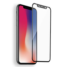 Schutzfolie Full Coverage Displayschutzfolie Panzerfolie Skins zum Aufkleben Gehärtetes Glas Glasfolie F03 für Apple iPhone X Schwarz