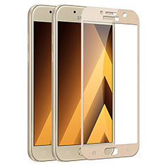 Schutzfolie Full Coverage Displayschutzfolie Panzerfolie Skins zum Aufkleben Gehärtetes Glas Glasfolie F03 für Samsung Galaxy A5 (2017) SM-A520F Gold