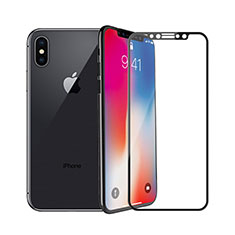 Schutzfolie Full Coverage Displayschutzfolie Panzerfolie Skins zum Aufkleben Gehärtetes Glas Glasfolie F05 für Apple iPhone X Schwarz