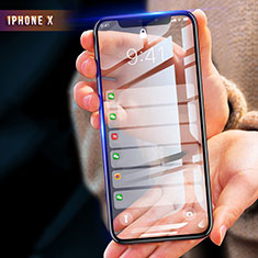 Schutzfolie Full Coverage Displayschutzfolie Panzerfolie Skins zum Aufkleben Gehärtetes Glas Glasfolie F07 für Apple iPhone X Schwarz