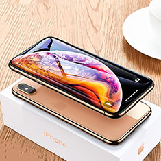 Schutzfolie Full Coverage Displayschutzfolie Panzerfolie Skins zum Aufkleben Gehärtetes Glas Glasfolie P06 für Apple iPhone X Schwarz