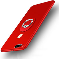 Schutzhülle Kunststoff Schutzhülle Matt mit Fingerring Ständer für Xiaomi Mi A1 Rot