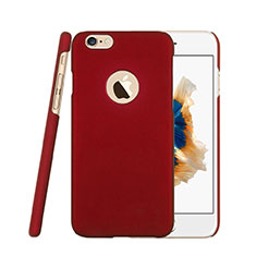 Schutzhülle Kunststoff Tasche Matt Loch für Apple iPhone 6 Plus Rot