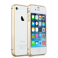 Schutzhülle Luxus Aluminium Metall Rahmen für Apple iPhone 4 Gold