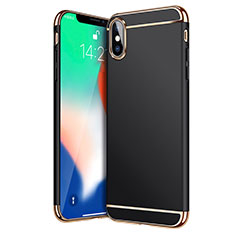 Schutzhülle Luxus Metall Rahmen und Kunststoff C02 für Apple iPhone Xs Schwarz