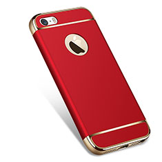 Schutzhülle Luxus Metall Rahmen und Kunststoff für Apple iPhone SE Rot