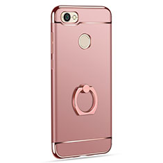 Schutzhülle Luxus Metall Rahmen und Kunststoff mit Fingerring Ständer für Xiaomi Redmi Y1 Rosegold