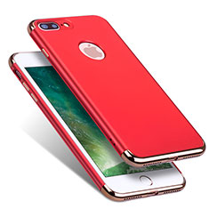 Schutzhülle Luxus Metall Rahmen und Kunststoff R01 für Apple iPhone 8 Plus Rot