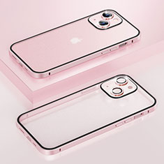 Schutzhülle Luxus Metall Rahmen und Kunststoff Schutzhülle Tasche Bling-Bling LF1 für Apple iPhone 14 Rosegold