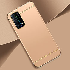 Schutzhülle Luxus Metall Rahmen und Kunststoff Schutzhülle Tasche für Oppo K9 5G Gold