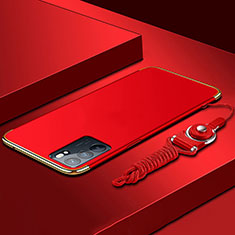 Schutzhülle Luxus Metall Rahmen und Kunststoff Schutzhülle Tasche für Oppo Reno6 5G Rot