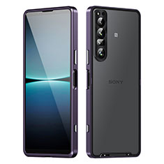 Schutzhülle Luxus Metall Rahmen und Kunststoff Schutzhülle Tasche für Sony Xperia 1 IV SO-51C Violett