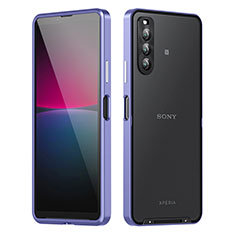 Schutzhülle Luxus Metall Rahmen und Kunststoff Schutzhülle Tasche für Sony Xperia 10 IV SO-52C Violett