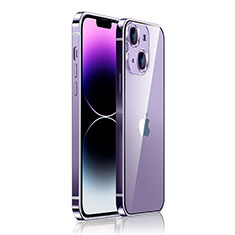 Schutzhülle Luxus Metall Rahmen und Kunststoff Schutzhülle Tasche JB1 für Apple iPhone 13 Violett