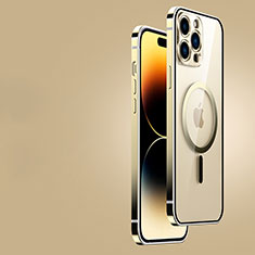Schutzhülle Luxus Metall Rahmen und Kunststoff Schutzhülle Tasche JB2 für Apple iPhone 15 Pro Gold