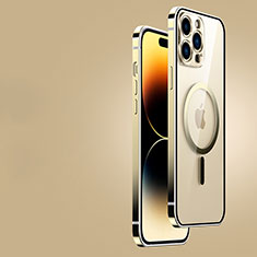 Schutzhülle Luxus Metall Rahmen und Kunststoff Schutzhülle Tasche JB2 für Apple iPhone 16 Pro Gold