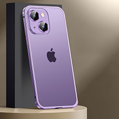 Schutzhülle Luxus Metall Rahmen und Kunststoff Schutzhülle Tasche JL2 für Apple iPhone 13 Violett