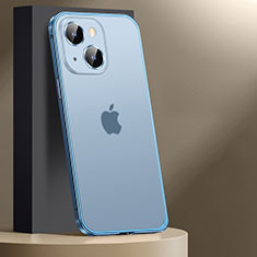 Schutzhülle Luxus Metall Rahmen und Kunststoff Schutzhülle Tasche JL2 für Apple iPhone 14 Plus Blau