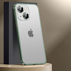 Schutzhülle Luxus Metall Rahmen und Kunststoff Schutzhülle Tasche JL2 für Apple iPhone 14 Plus Grün