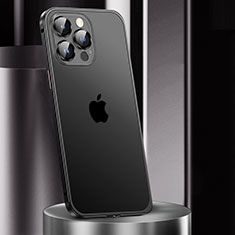 Schutzhülle Luxus Metall Rahmen und Kunststoff Schutzhülle Tasche JL2 für Apple iPhone 14 Pro Max Schwarz