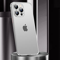 Schutzhülle Luxus Metall Rahmen und Kunststoff Schutzhülle Tasche JL2 für Apple iPhone 14 Pro Max Silber