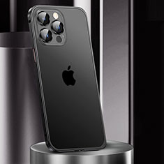 Schutzhülle Luxus Metall Rahmen und Kunststoff Schutzhülle Tasche JL2 für Apple iPhone 15 Pro Max Schwarz