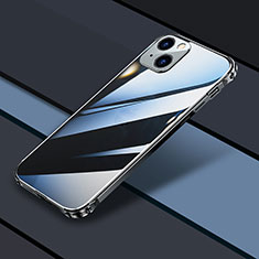 Schutzhülle Luxus Metall Rahmen und Kunststoff Schutzhülle Tasche JL3 für Apple iPhone 13 Schwarz