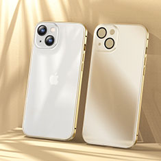 Schutzhülle Luxus Metall Rahmen und Kunststoff Schutzhülle Tasche LF1 für Apple iPhone 13 Gold