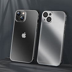 Schutzhülle Luxus Metall Rahmen und Kunststoff Schutzhülle Tasche LF1 für Apple iPhone 14 Plus Schwarz