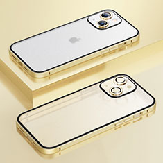 Schutzhülle Luxus Metall Rahmen und Kunststoff Schutzhülle Tasche LF3 für Apple iPhone 14 Gold