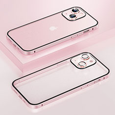 Schutzhülle Luxus Metall Rahmen und Kunststoff Schutzhülle Tasche LF3 für Apple iPhone 14 Rosegold
