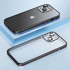 Schutzhülle Luxus Metall Rahmen und Kunststoff Schutzhülle Tasche LF3 für Apple iPhone 14 Schwarz