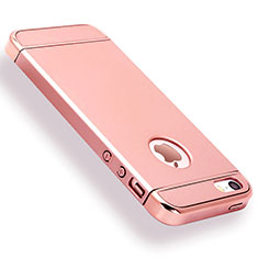 Schutzhülle Luxus Metall Rahmen und Kunststoff Schutzhülle Tasche M01 für Apple iPhone 5 Rosegold