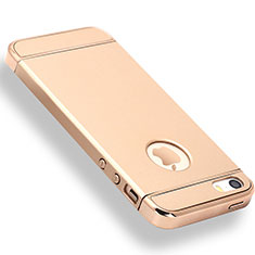 Schutzhülle Luxus Metall Rahmen und Kunststoff Schutzhülle Tasche M01 für Apple iPhone 5S Gold