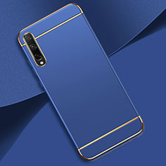 Schutzhülle Luxus Metall Rahmen und Kunststoff Schutzhülle Tasche M01 für Huawei Enjoy 10S Blau