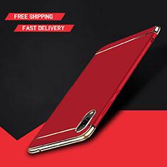 Schutzhülle Luxus Metall Rahmen und Kunststoff Schutzhülle Tasche M01 für Huawei Enjoy 9 Rot