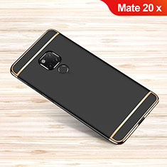Schutzhülle Luxus Metall Rahmen und Kunststoff Schutzhülle Tasche M01 für Huawei Mate 20 X 5G Schwarz