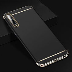 Schutzhülle Luxus Metall Rahmen und Kunststoff Schutzhülle Tasche M01 für Huawei P Smart Pro (2019) Schwarz