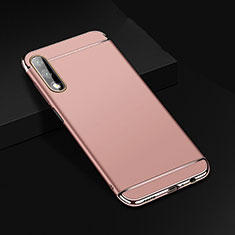 Schutzhülle Luxus Metall Rahmen und Kunststoff Schutzhülle Tasche M01 für Huawei P Smart Z (2019) Rosegold