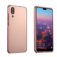 Schutzhülle Luxus Metall Rahmen und Kunststoff Schutzhülle Tasche M01 für Huawei P20 Rosegold