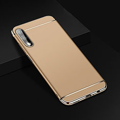 Schutzhülle Luxus Metall Rahmen und Kunststoff Schutzhülle Tasche M01 für Huawei Y9 Prime (2019) Gold