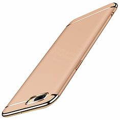 Schutzhülle Luxus Metall Rahmen und Kunststoff Schutzhülle Tasche M01 für Oppo A12e Gold